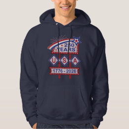 Retro USA 250e verjaardag Marquee Bord 1776-2026 Hoodie