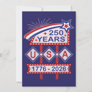 Retro USA 250e verjaardag Marquee Bord 1776-2026 Kaart
