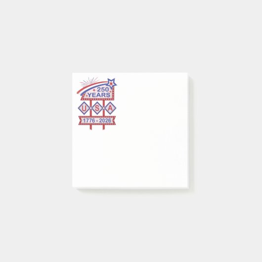 Retro USA 250e verjaardag Marquee Bord 1776-2026 Post-it® Notes (Voorkant)