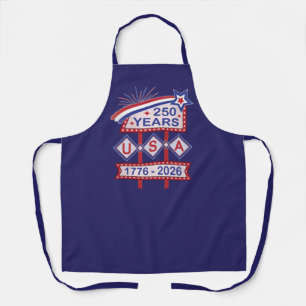 Retro USA 250e verjaardag Marquee Bord 1776-2026 Schort