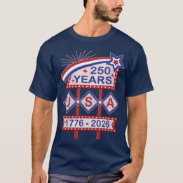 Retro USA 250e verjaardag Marquee Bord 1776-2026 T-shirt