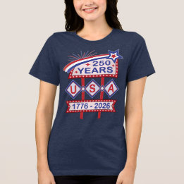 Retro USA 250e verjaardag Marquee Bord 1776-2026 Tri-Blend Shirt