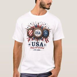 Retro USA 250ste Patriottische Badge Grafisch T-shirt