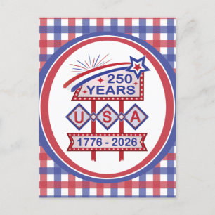 Retro USA 250ste verjaardag Marquee Bord 1776-2026 Feestdagenkaart