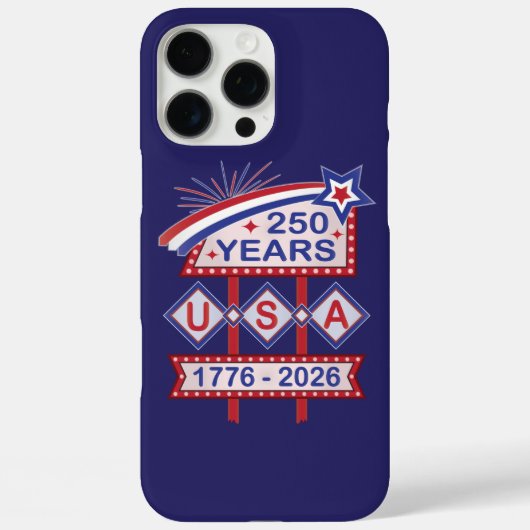 Retro USA 250th Anniversary Marquee Sign 1776-2026 Case-Mate iPhone Case (Achterkant)