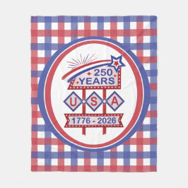 Retro USA 250th Anniversary Marquee Sign 1776-2026 Fleece Deken