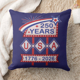 Retro USA 250th Anniversary Marquee Sign 1776-2026 Kussen