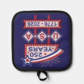 Retro USA 250th Anniversary Marquee Sign 1776-2026 Pannenlap (Voorkant)