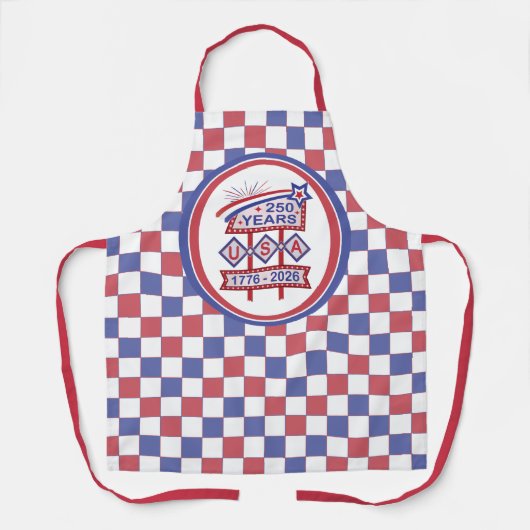 Retro USA 250th Anniversary Marquee Sign 1776-2026 Schort (Voorkant)