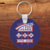 Retro USA 250th Anniversary Marquee Sign 1776-2026 Sleutelhanger (Achterkant)