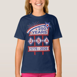 Retro USA 250th Anniversary Marquee Sign 1776-2026 T-shirt