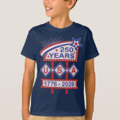 Retro USA 250th Anniversary Marquee Sign 1776-2026 T-shirt (Voorkant)