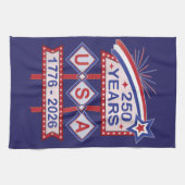 Retro USA 250th Anniversary Marquee Sign 1776-2026 Theedoek (Horizontaal)