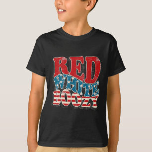 Retro USA 4 juli Amerikaanse vlag rood wit Boozy T-shirt