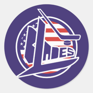 Retro USA Blades Hockey Ronde Sticker