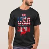 Retro USA Canada Vlag Patriottisch Canadees Ameri T-shirt (Voorkant)
