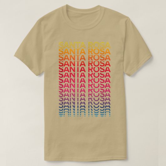 Retro USA Colorful City Nostalgische Santa Rosa T-shirt (Design voorkant)