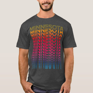 Retro USA Colorful StateNostalgic Minnesota T-shirt