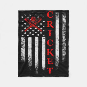 Retro Usa Cricket Amerikaanse Vlag Cricketers Patr Fleece Deken