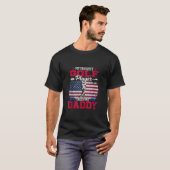 Retro USA Flag Golf Player roept me papa 4 juli T-shirt (Voorkant volledig)