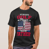 Retro USA Flag Golf Speler roept me Vader 4th Jul T-shirt (Voorkant)
