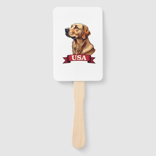 Retro USA Golden Retriever Graveer Shirt Handwaaier (Voorkant)