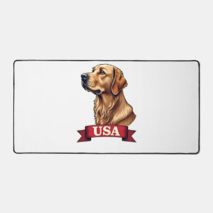 Retro USA Gouden Retriever Graveer Shirt Bureaumat