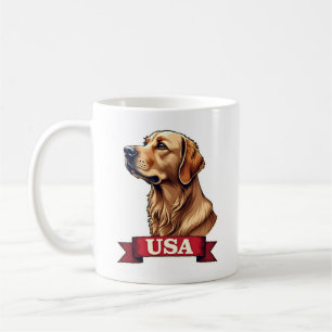 Retro USA Gouden Retriever Graveer Shirt Koffiemok