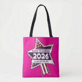 Retro USA Klasse van 2026 Terug naar school Tote Bag