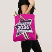 Retro USA Klasse van 2026 Terug naar school Tote Bag (Dichtbij)