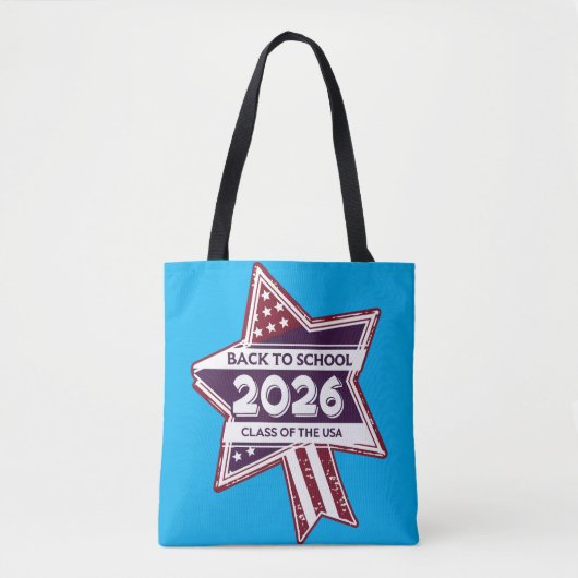 Retro USA Klasse van 2026 Terug naar school Tote Bag (Voorkant)