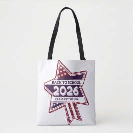 Retro USA Klasse van 2026 Terug naar school Tote Bag