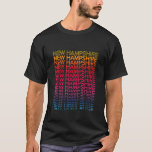 Retro USA kleurrijke staat nostalgische New Hampsh T-shirt