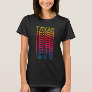 Retro USA Kleurrijke Staat Nostalgische Texas T-shirt