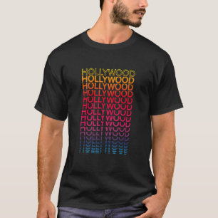 Retro USA kleurrijke stad nostalgisch Hollywood T-shirt