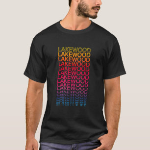 Retro USA Kleurrijke stad Nostalgisch Lakewood T-shirt