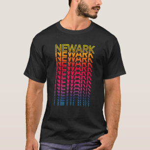 Retro USA Kleurrijke stad Nostalgisch Newark T-shirt
