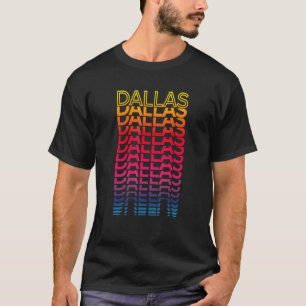 Retro USA Kleurrijke stad Nostalgische Dallas T-shirt