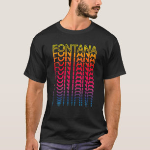 Retro USA Kleurrijke stad Nostalgische Fontana T-shirt