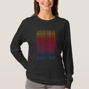 Retro Usa Kleurrijke Stad Nostalgische Sioux Falls T-shirt