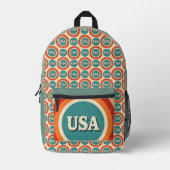 Retro USA Logo Cirkelpatroon Rugzak (Voorkant)