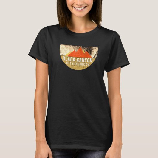 Retro Usa Mountain Black Canyon Gunnison National T-shirt (Voorkant)