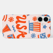 Retro USA Parade – 4 juli Case-Mate iPhone Case (Achterkant (horizontaal))