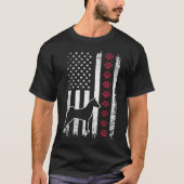  Retro USA Patriotic American Flag Basenji T-shirt (Voorkant)