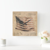 Retro USA Reproduction Flag Vierkante Klok (Huis)