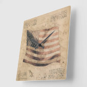 Retro USA Reproduction Flag Vierkante Klok (Hoek)