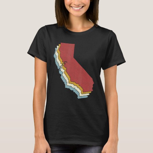 Retro USA State  Map California T-shirt (Voorkant)