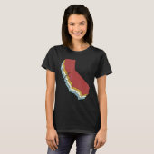Retro USA State  Map California T-shirt (Voorkant volledig)