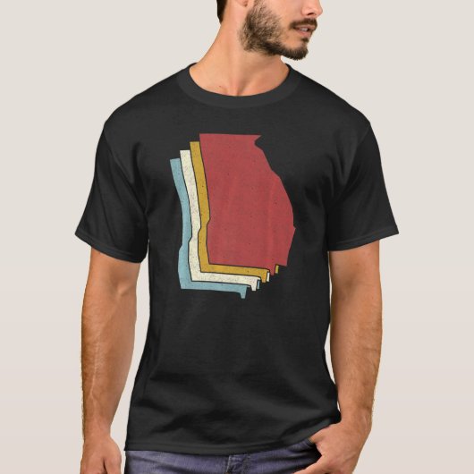 Retro USA State  Map Georgia T-shirt (Voorkant)