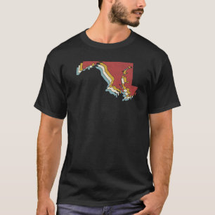 Retro USA State  Map Maryland T-shirt